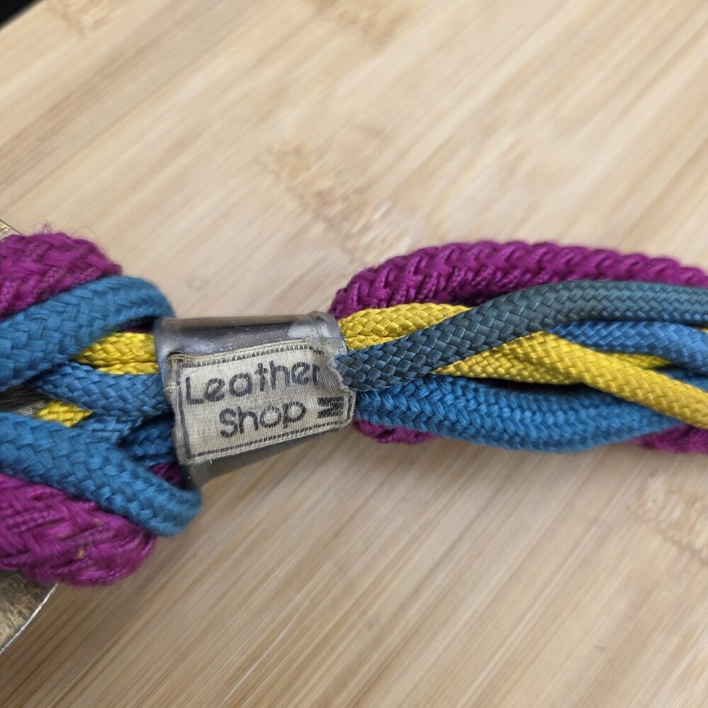 Vintage 1980's Women's Multicolor WOVEN ROPE Belt by The Leather Shop Size S - Picture 6 of 11